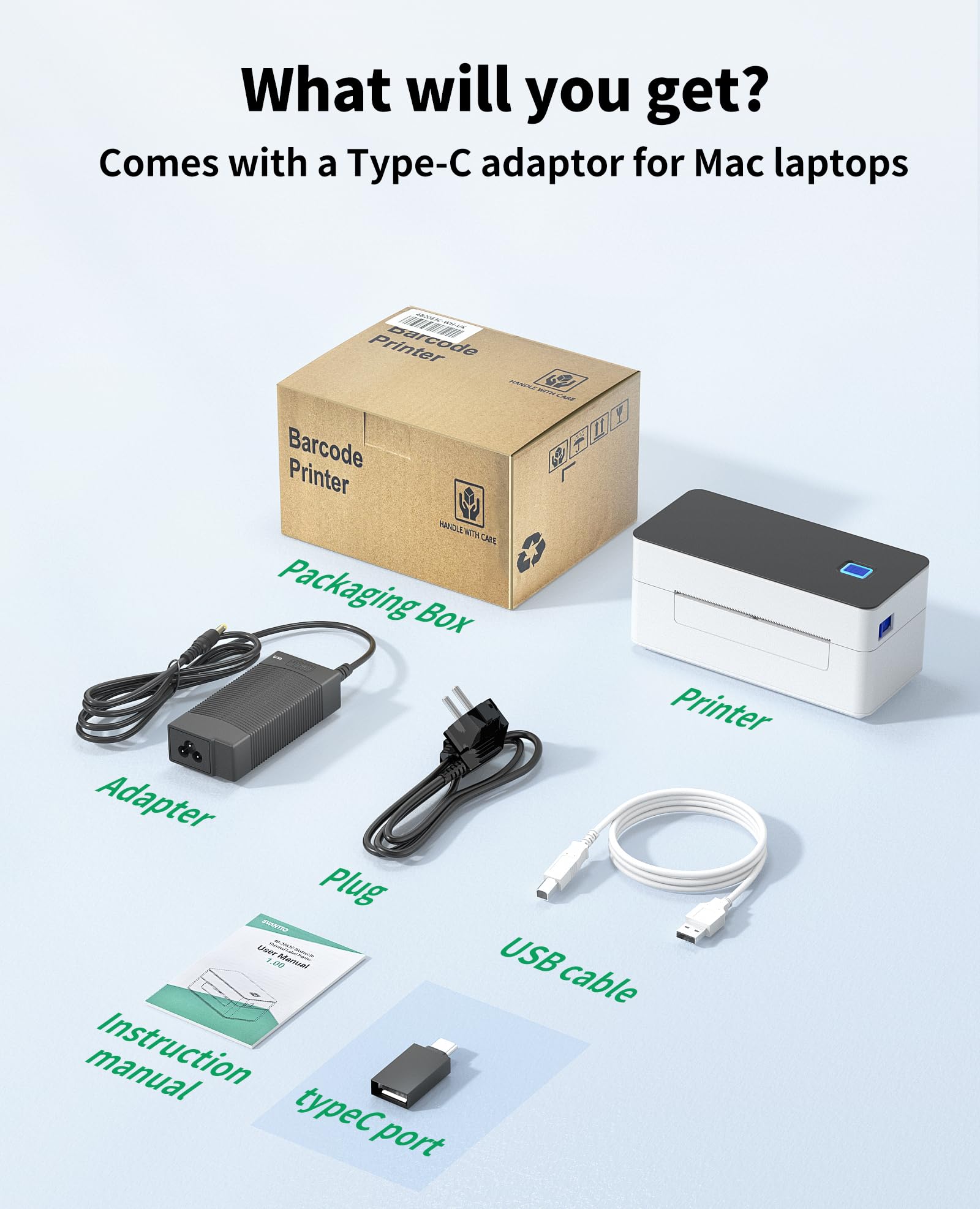 N.Y様用 SVANTTO Bluetooth Thermal Shipping Label Printer 4x6